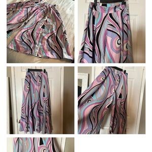 Pink and Black wide leg pants